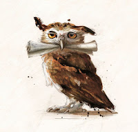 Buho, por Jim Kay, de Harry Potter y la piedra filosofal ilustrado