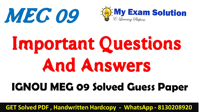 MEG 09 Important Questions with Answers