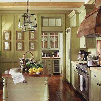 Green Kitchen Countertops on Olive Green Island  Orb Hardware And Light Fixtures