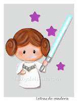 silueta de madera infantil princesa Leia Star Wars babydelicatessen