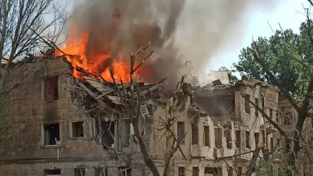 Bombed Ukraine medical centre