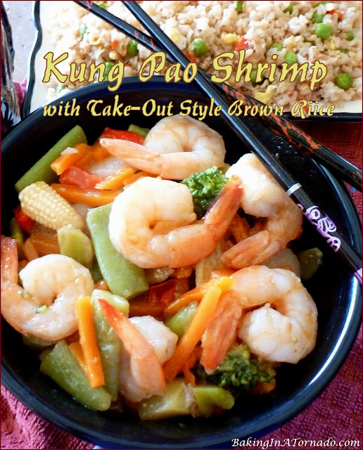 Kung Pao Shrimp | recipe developed by Karen of www.BakingInATornado.com | #recipe #dinner