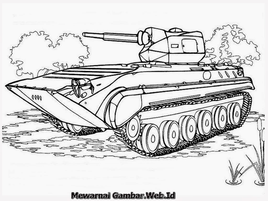 Mewarnai Gambar Mobil Tank | Mewarnai Gambar