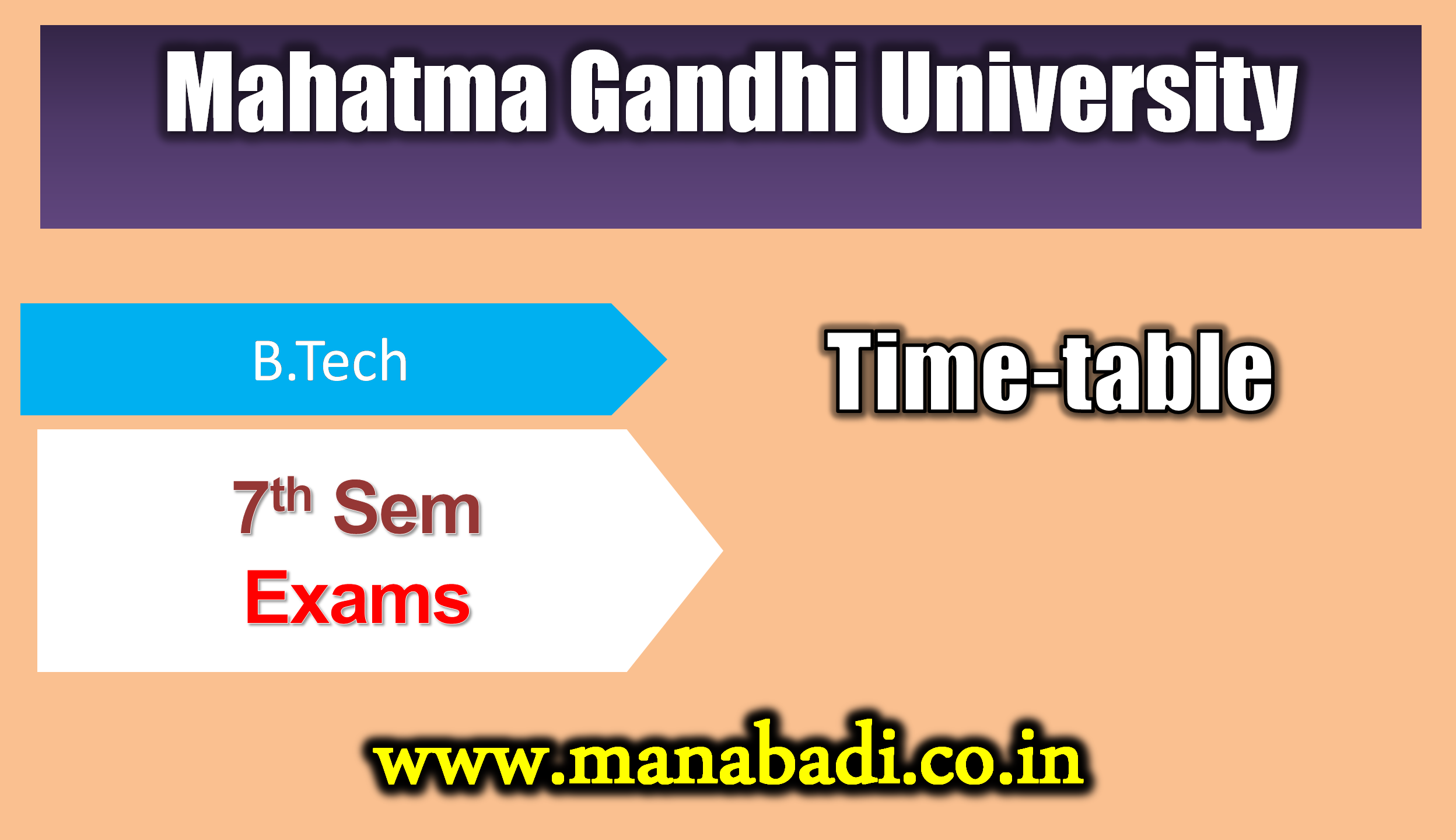 Mahatma Gandhi University B.Tech 7th Sem AICTE Reg Dec- 2023 Revised Timetable