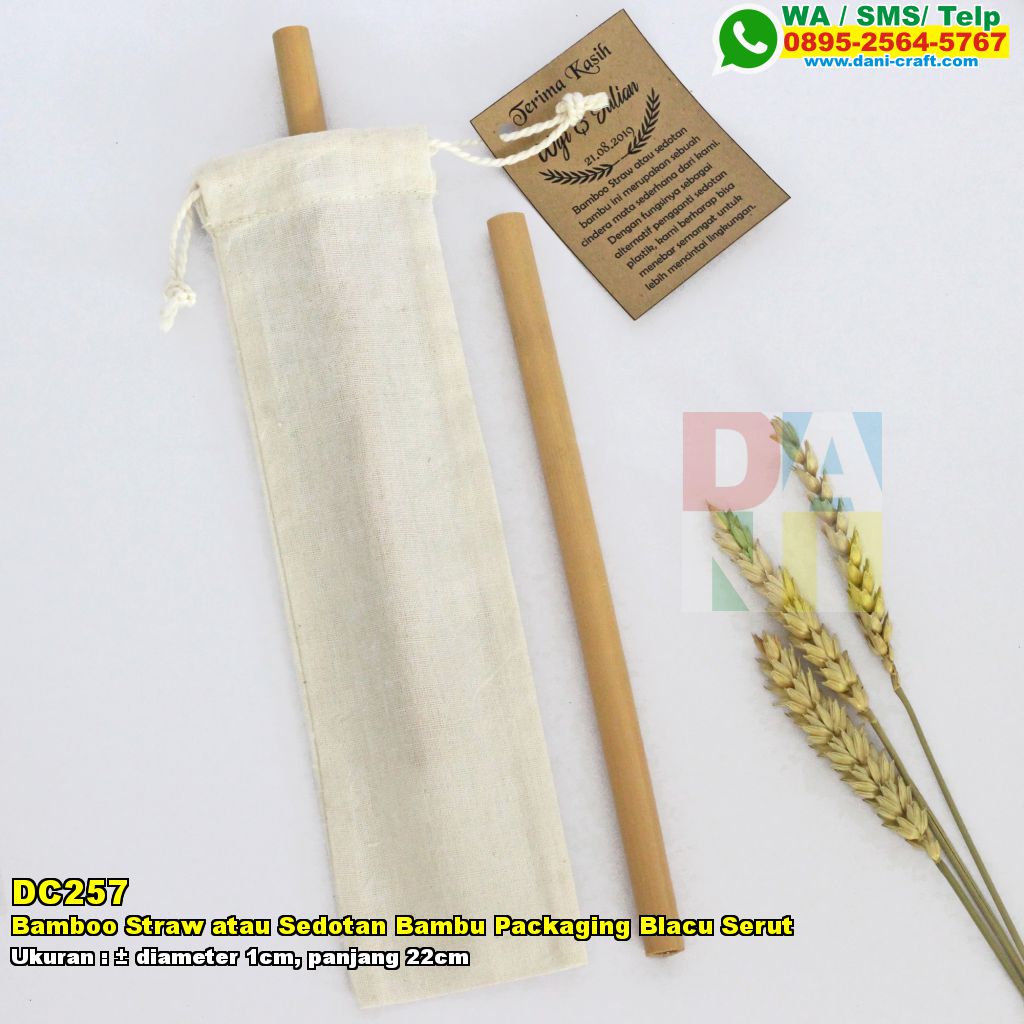  Bamboo  Straw  Atau Sedotan Bambu  Packaging Blacu Serut 