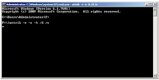 Type attrib -r -s -h /d /s then enter