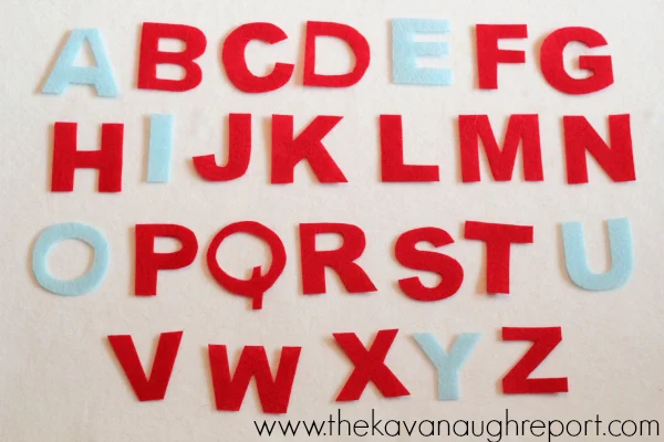 A Montessori inspired felt moveable alphabet. This DIY is an easy replacement for a traditional Montessori writing work. 