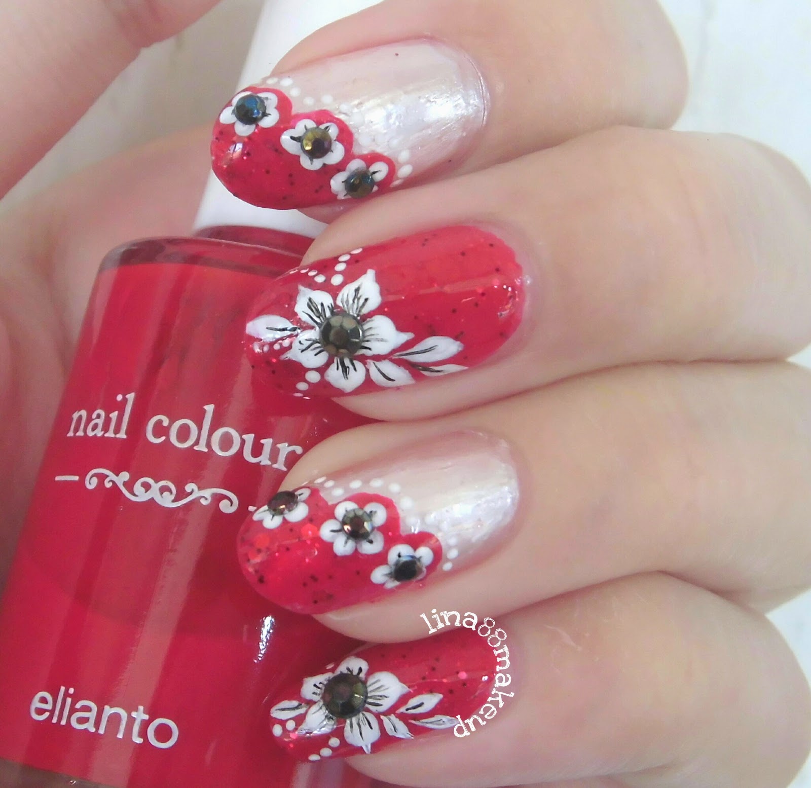 Ceriwis Sana Sini Soal Cewek Kreasi Red Floral Nailart Romantic