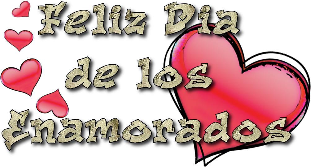 feliz día de los enamorados, texto en png