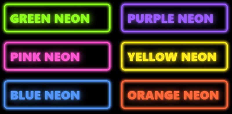 CSS Neon Lighting Effect Text: Neon Light Emitting Effect