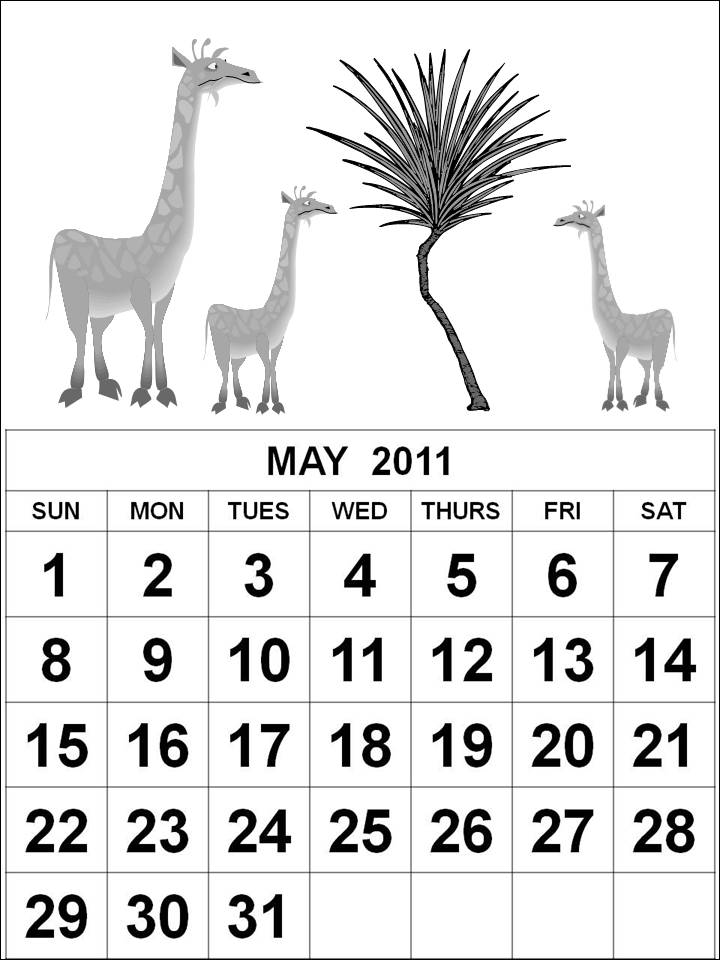 may 2011 calendar page. the page,downloads giraffe