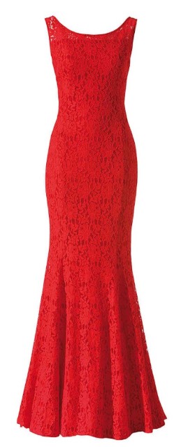 Rotes Spitzenkleid Lang