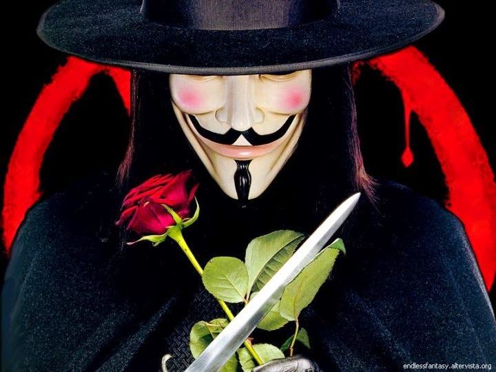 Le più belle frasi di V per Vendetta Facebook - frasi v per vendetta maschera