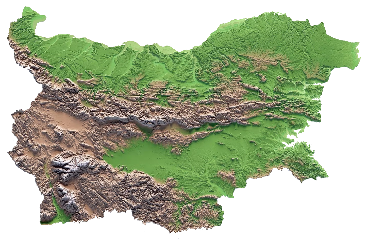 Bulgaria Relief Map