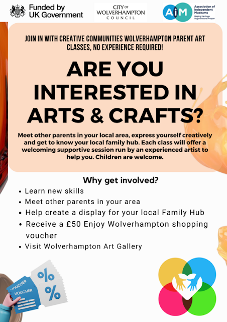 Flyer promoting art activities for parents