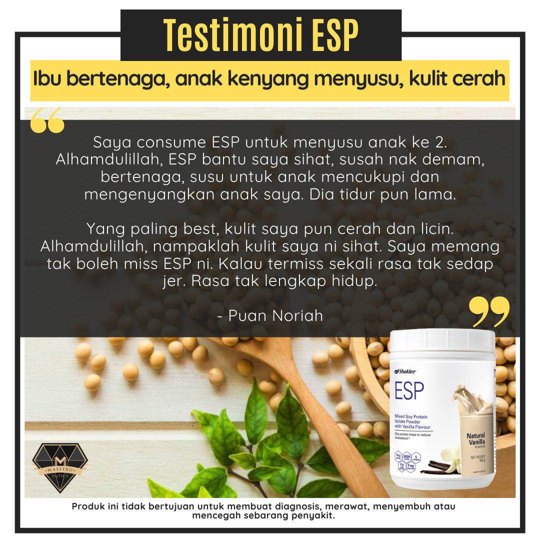 Susu kurang bertambah dengan ESP Shaklee