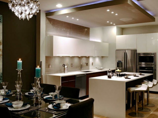 Led lights modern kitchen design