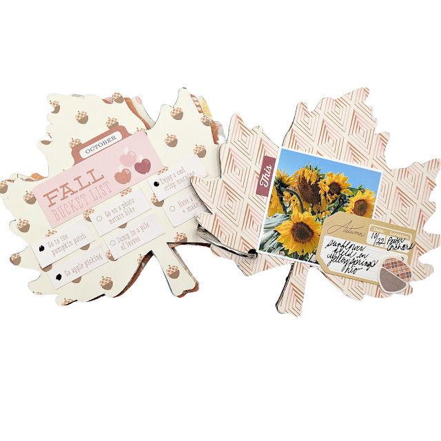 Maple Leaf Mini Album Pages Using Creative Embellishments Chipboard and an October Afternoon Paper Collection