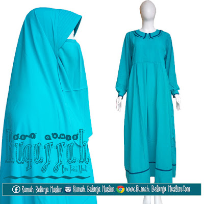 Set Gamis Wolfis Ruqoyyah Biru Tosca Muda