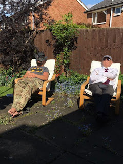 A sunshine-induced snooze with my Dad