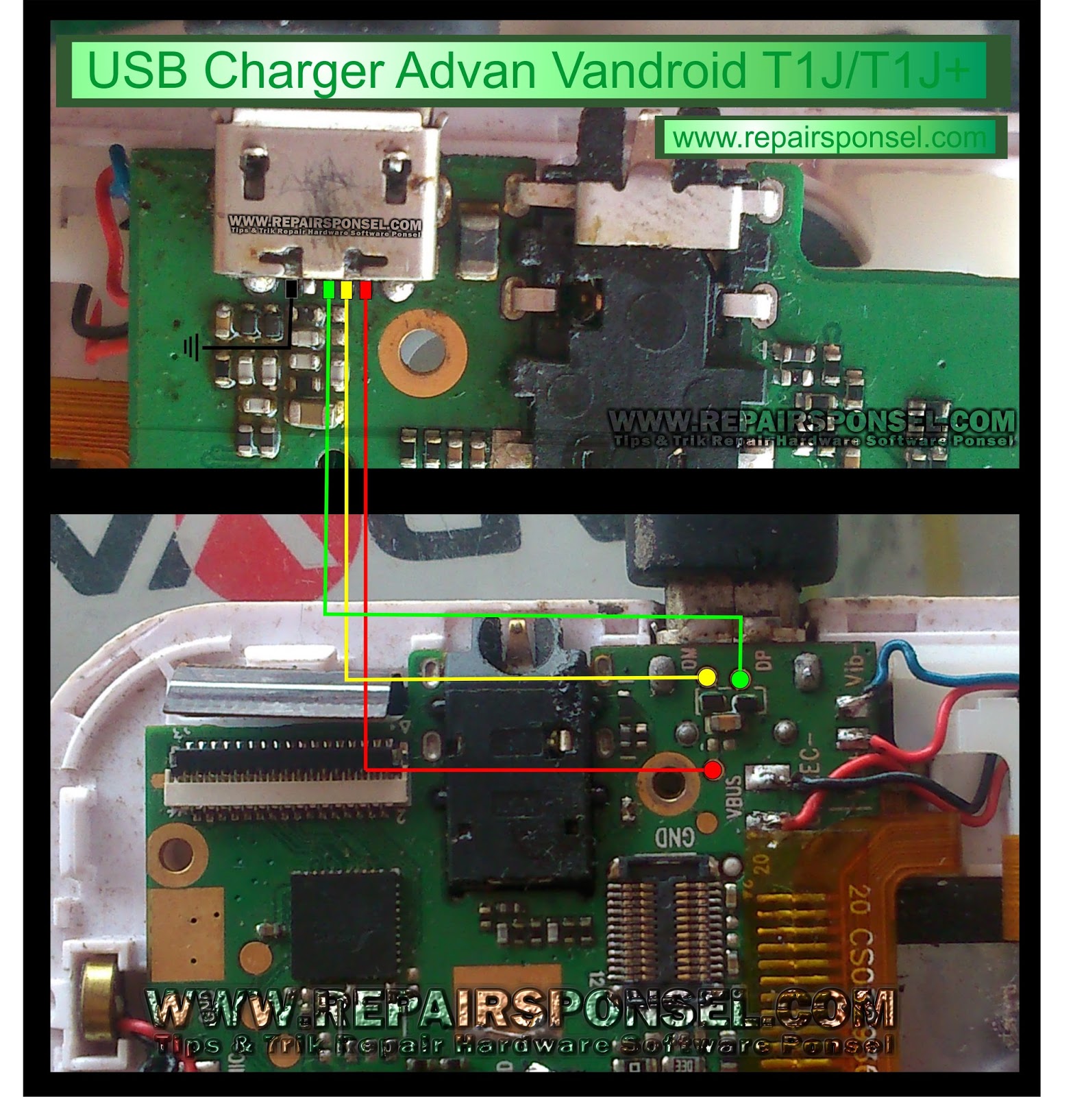 Trik Jumper USB Charger Advan Vandroid T1J+ - Repairs Ponsel