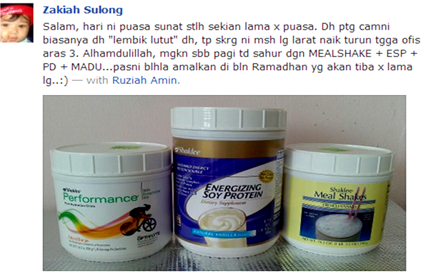 Testimoni Set Cadangan Puasa Shaklee