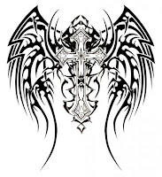 Tribal Cross Tattoo Outline