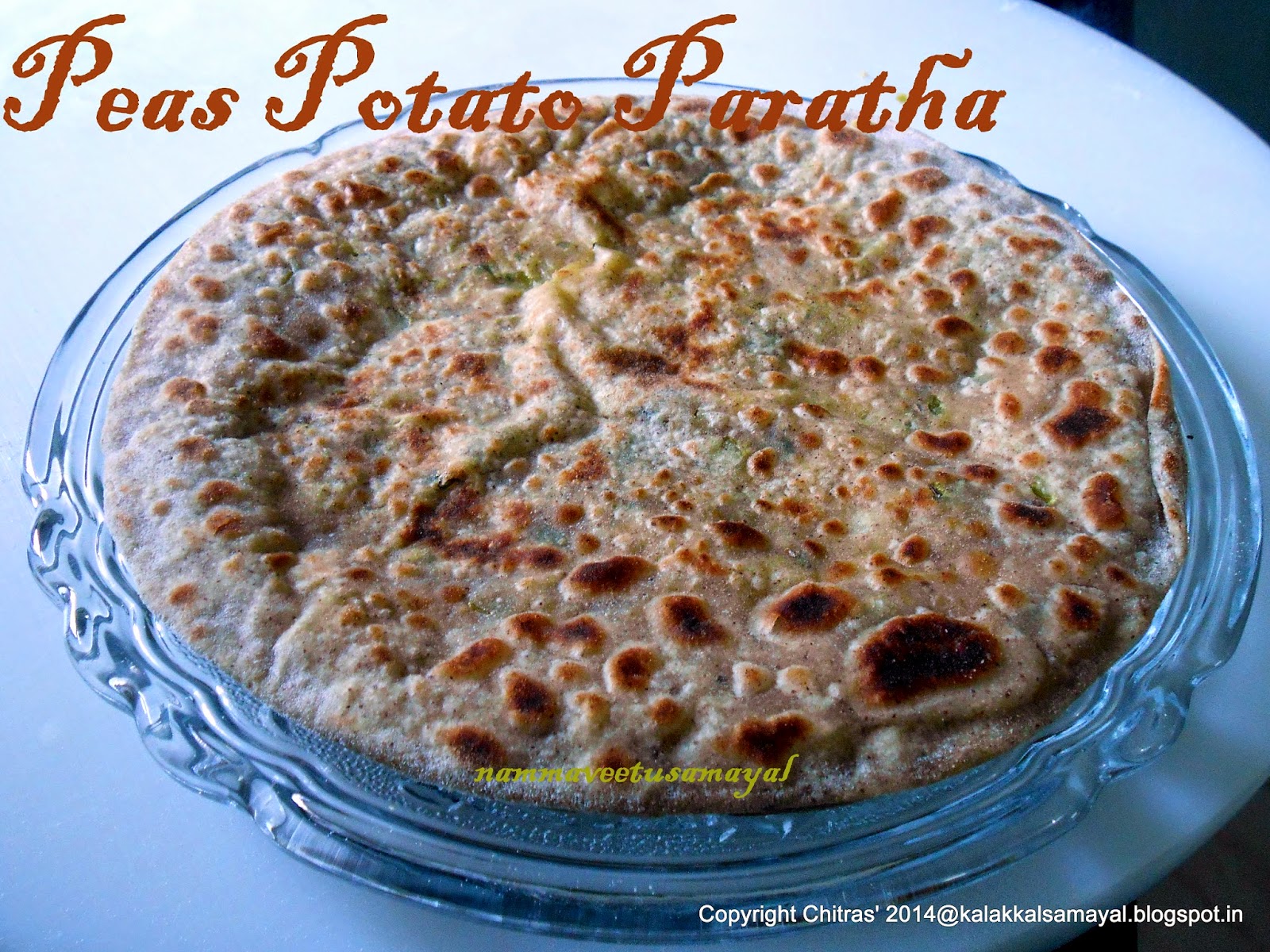 peas-potato paratha