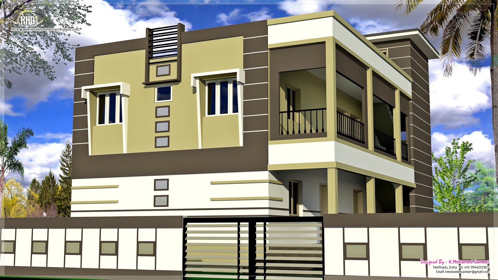 2 South Indian house exterior designs | House Design Plans