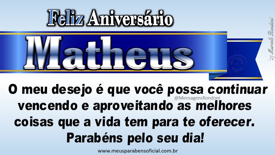 Meus Parabens Feliz AniversÁrio Matheus