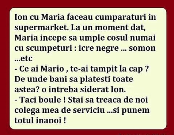 Ion si Maria fac cumparaturi -  Bancuri noi