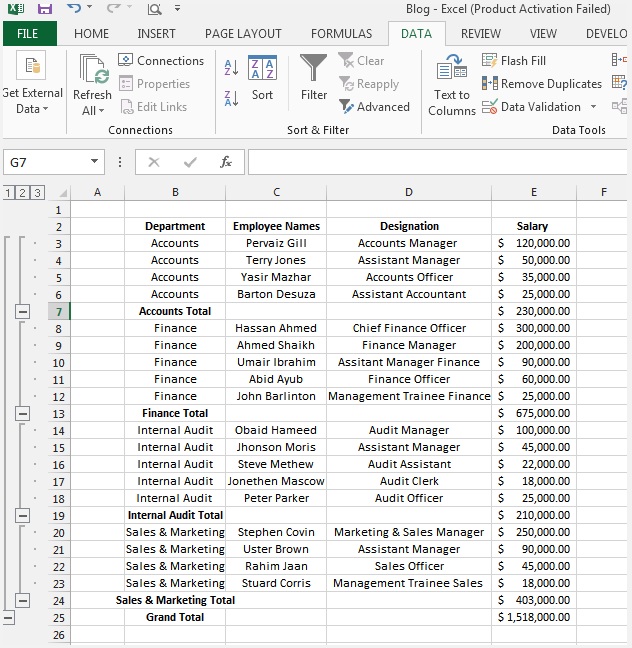 How to Outline (Group) Data in Excel