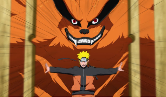 Naruto e sua nove caldas