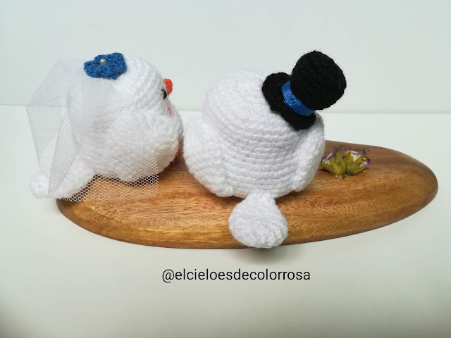 pareja pájaros crochet