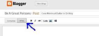 cara membuat daftar isi diblog