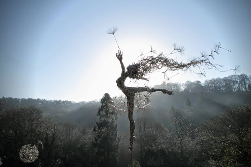 Dramatic Fairy Sculptures Dancing With Dandelions By Robin Wight