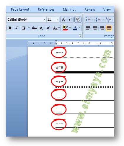 Gambar: Cara membuat garis horizontal lurus dan bergelombang dengan cepat di Microsoft Word