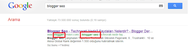 Alan Adı Bazlı Blogger Seo Çalışması 