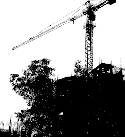 silhouette of a crane