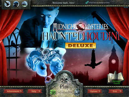 Midnight Mysteries: Haunted Houdini Deluxe Main Menu