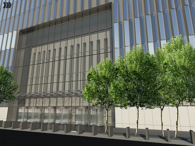 Lobby rendering of One World Trade Center by Skidmore, Owings & Merrill LLP (SOM) 