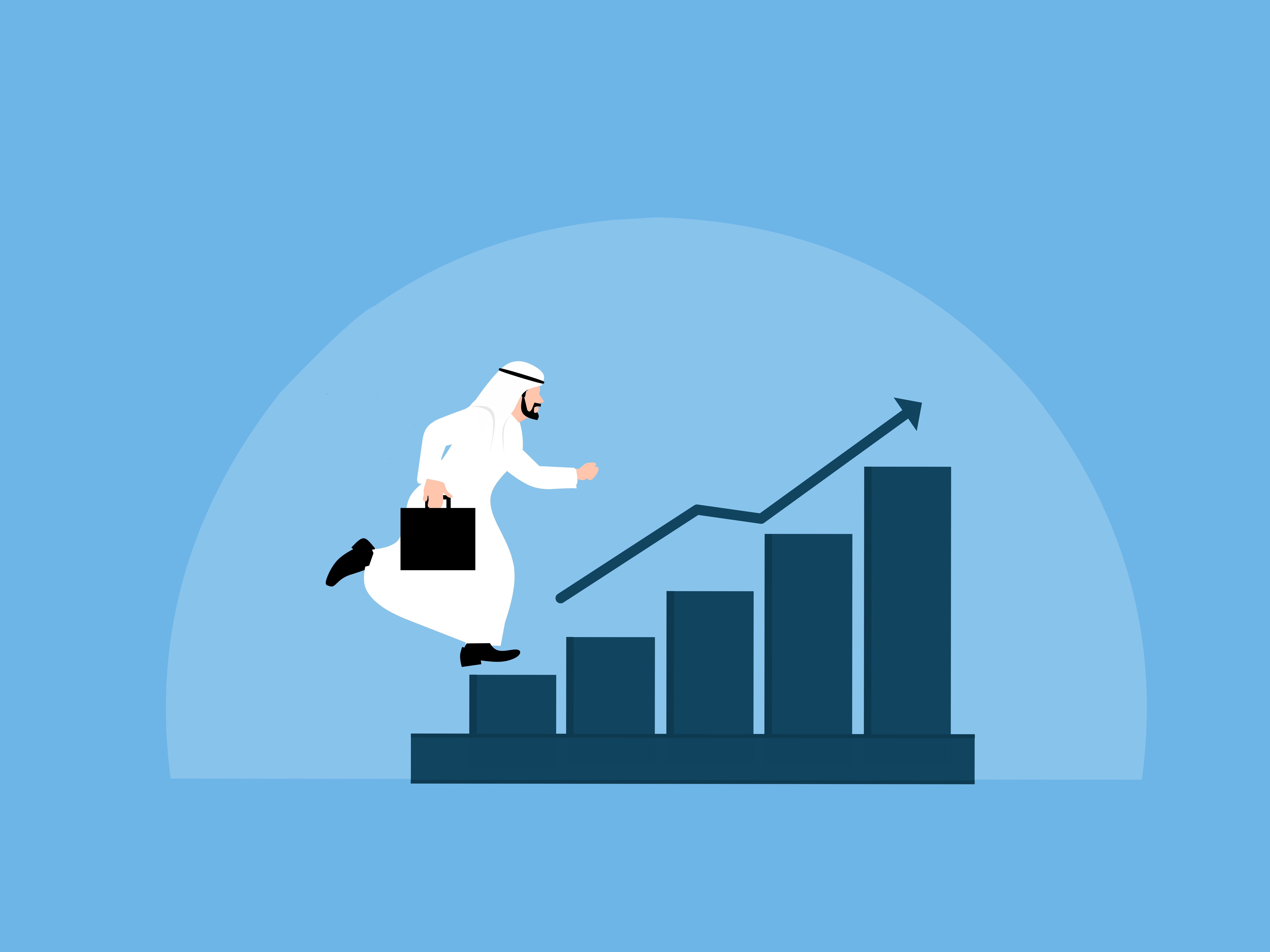 Arabian business growth graphic design