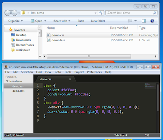 LESS CSS compile less to css on windows 7 tutorial screenshot 6