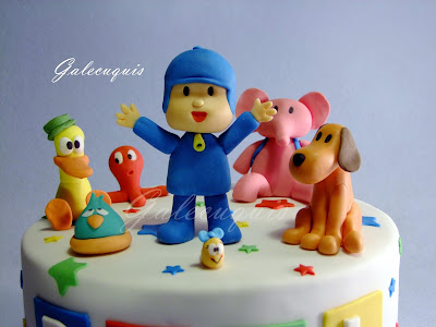 Pocoyó y sus amigos modelados en fondant