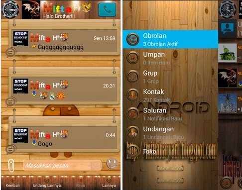 Download dan cara install BBMx plus Mod tema elegant Wood Apk For android versi terbaru 2.5 musik status