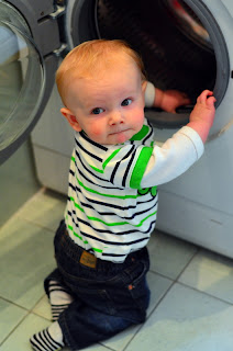 sammy baumer baby getting into washing machine