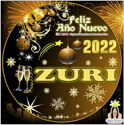 Nombre ZURI por Año Nuevo 2022 - Cartelito mujer