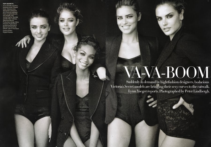 Website wwwvoguecom Adriana Lima and Victoria's Secrets girls in a shoot 