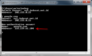 cmd2 Cara mencari IP address dari sebuah domain menggunakan command prompt