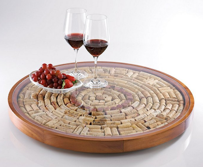 Lazy Susan made with wine corks